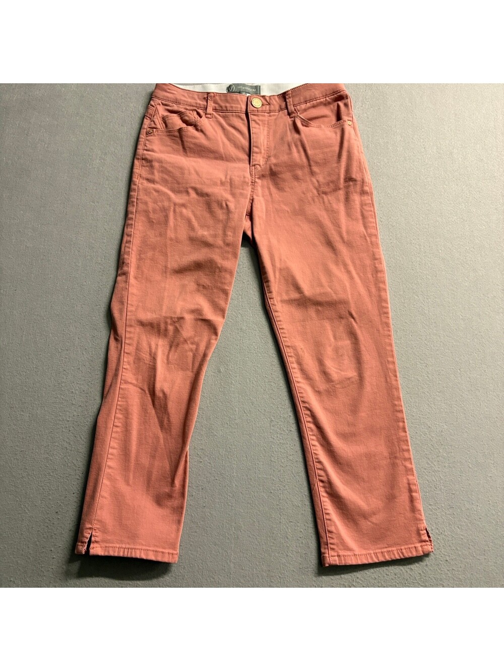 Wit & Wisdom Ab-solution Crop Skinny Jeans Womens 6P Pink Salmon Stretch Denim